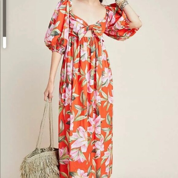 Mara Hoffman Violet Dress medium M Floral Maxi - Picture 2 of 5